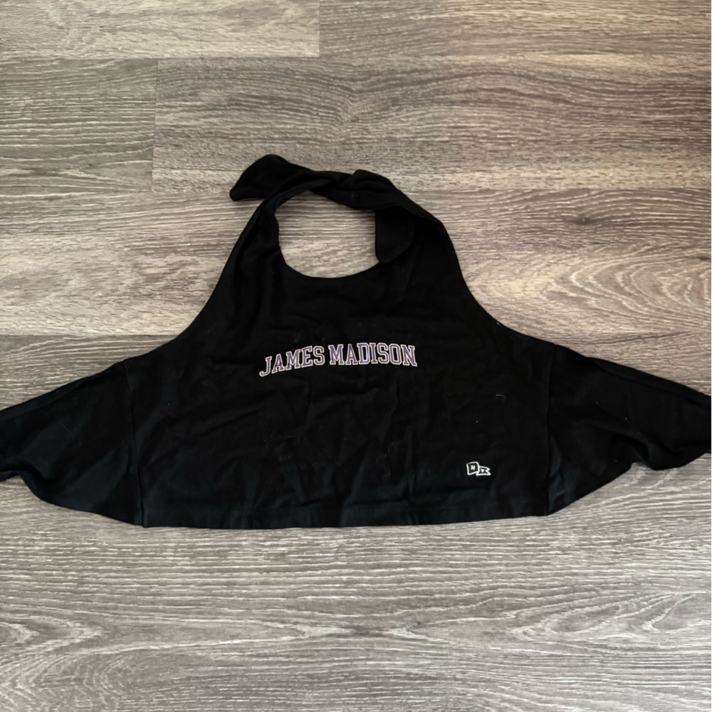 Hype and Vice black James Madison University (JMU) tailgate halter cropped top